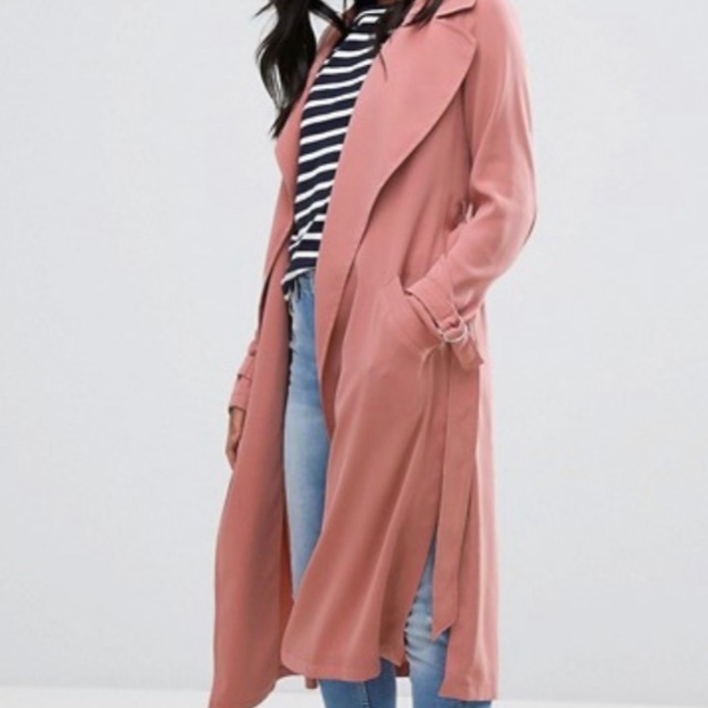 River island dusty pink trench coat
